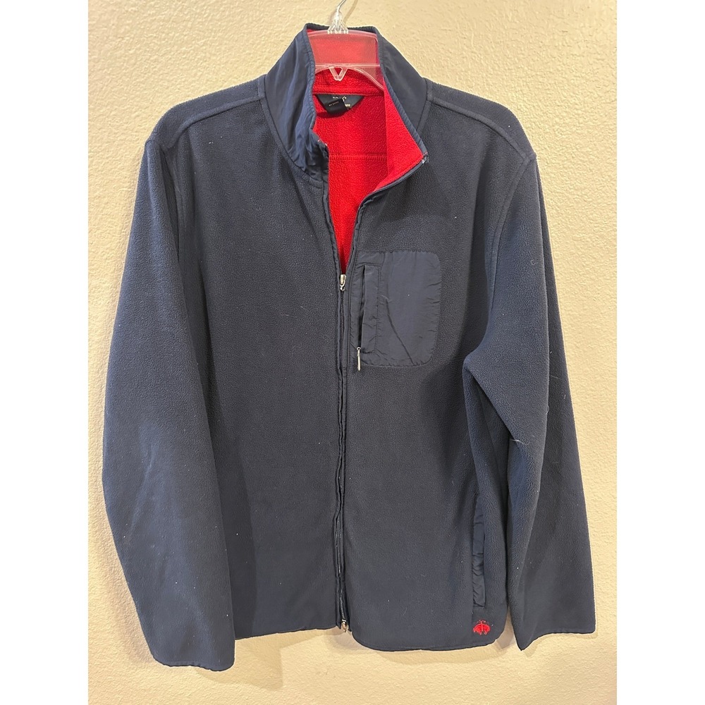 Brooks Brothers Fleece Jacket Full Zip Pockets Soft Warm Layering L